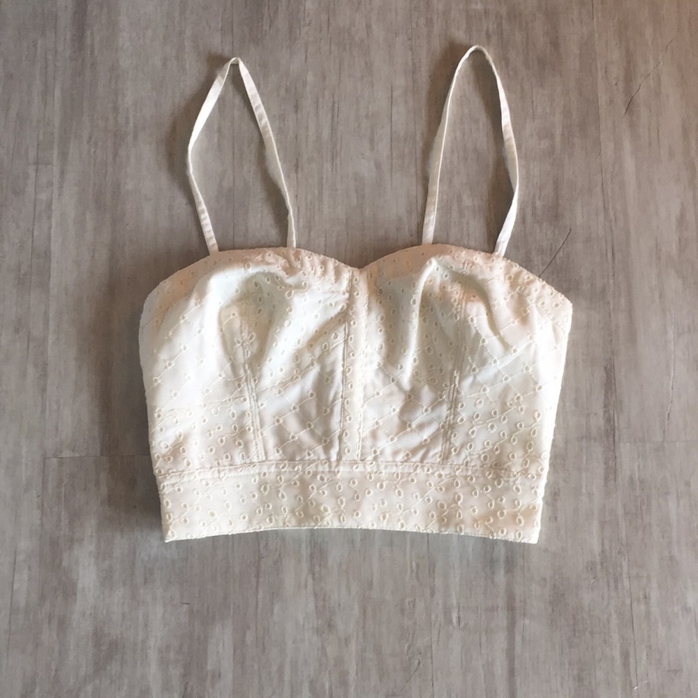 Lace eyelet crop top